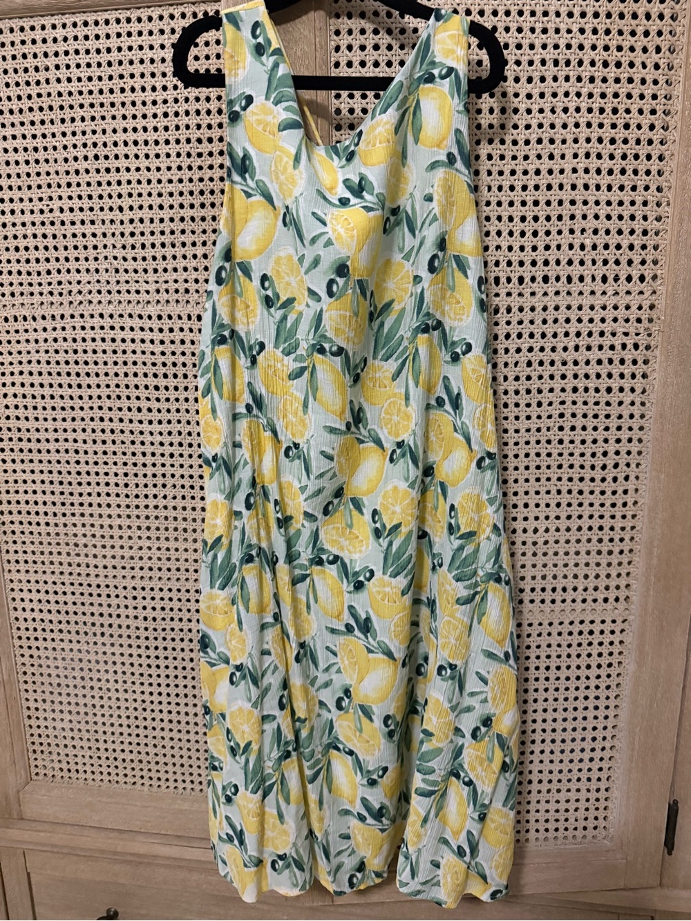 Abercrombie & Fitch Yellow Lemon-Print Mini Dress with Green Leaves - Picture 2 of 4